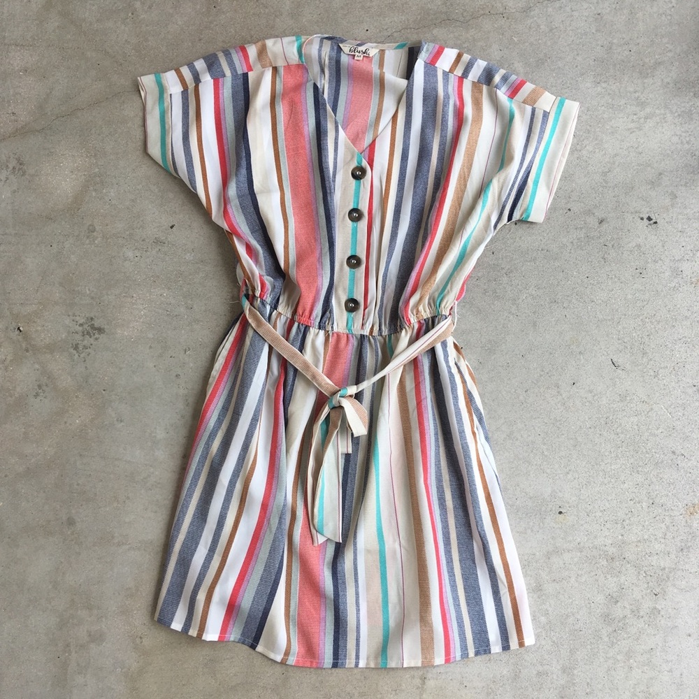 Blush | Striped Midi Dress